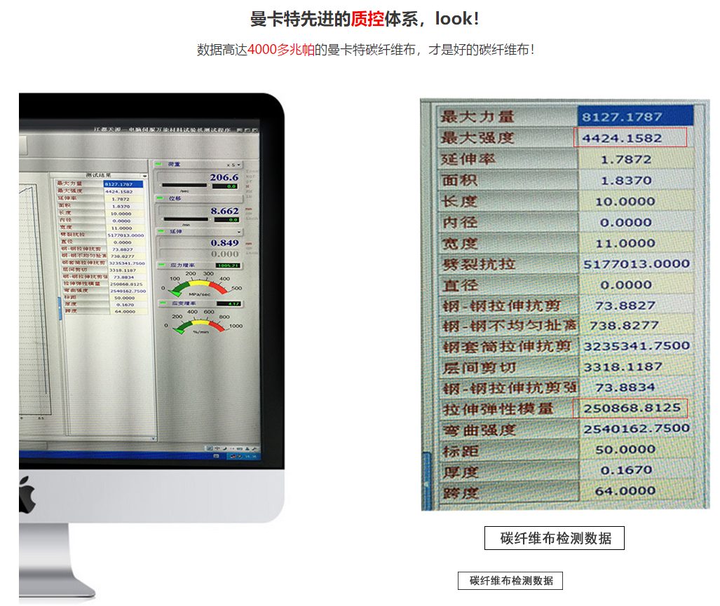 碳纖維布檢測數據