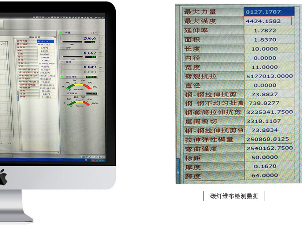 強度遠超曼卡特一級碳纖維布標準，高達4000多兆帕